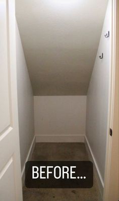 an empty hallway with the door open to reveal a white room that has no walls