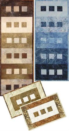 four different types of wall hangings in various colors and sizes, each with an intricate design