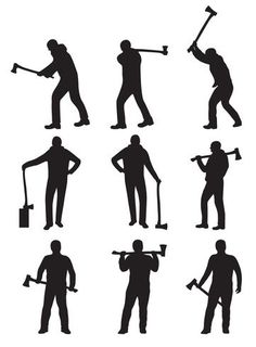 the silhouettes of people with tools in their hands, including hammers and wrenches