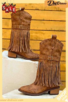 Pointed Toe Studded Fringed Mid-calf Boots Closed Toe Boots For Rodeo In Fall, Wide Calf Moto Boots With Round Toe For Rodeo, Wide Calf Moto Boots For Rodeo, Fall Rodeo Brown Mid-calf Boots, Fall Season Moto Boots With Round Toe For Rodeo, Fall Rodeo Boots, Round Toe Mid-calf Boots For Fall Rodeo, Round Toe Mid-calf Boots For Rodeo In Fall, Fringe Fashion