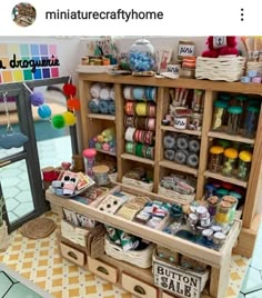 an assortment of craft supplies on display in a store