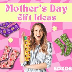 happy mom holding mother's day gift Flowers And Chocolate, Face Socks, Love For Her, Custom Socks, Perfect Gift For Mom, Toronto Canada, Gift For Mom, Dog Mom, Mother's Day