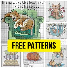 Free Small Cross Stitch Patterns with Animals for Beginners Beginner Cross Stitch Patterns Free, Small Cross Stitch Patterns, Stitch Pokemon, Cat Cross Stitch Charts, Counted Cross Stitch Patterns Free, Unique Cross Stitch, Free Cross Stitch Charts, Pokemon Pattern