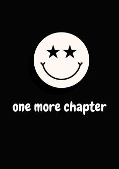 a smiley face with three stars on it and the words one more charter written below