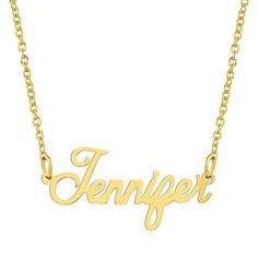 Introducing the KISPER 18K Gold Plated Stainless Steel Personalized Name Pendant Necklace – a unique and meaningful way to express your individuality. This customized necklace features a pendant crafted from durable stainless steel, plated with opulent 18K gold, and delicately designed with your chosen name. The personalized touch adds a special and sentimental element to this elegant accessory. The necklace allows you to carry your name close to your heart, making it a distinctive and stylish p Personalized Yellow Gold Stainless Steel Jewelry, Gold Customized Stainless Steel Charm Necklaces, Customized Gold Stainless Steel Charm Necklaces, Personalized Yellow Gold Charm Necklace In Stainless Steel, Customized Gold Stainless Steel Name Necklace, Personalized Gold Stainless Steel Necklace, Personalized Nameplate Necklace, Tarnish Resistant, Custom Name Gold Stainless Steel Necklace, Custom Name Gold Stainless Steel Jewelry