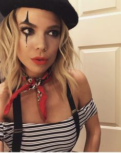 Under The Big Top Theme Costumes, Mime Makeup Pretty Easy, Womens Mime Costume, Mime Face Makeup, Mime Woman Costume, Pretty Mime Makeup, Women Mime Costume, Diy Mime Costume For Women, Circus Costumes Women Diy