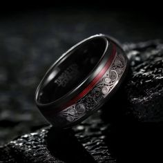 Introducing Artist our Black Tungsten Band With a Unique Quitar String Design  ✦ The width of the ring is 8mm. ✦ WHAT IS INCLUDED IN YOUR ORDER - Your Huhtala ring/rings in the size you've chosen - Lifetime warranty for the ring/rings ✦ Handcrafted in Finland, this highly durable Tungsten Carbide ring is made to last forever. ✦ Your Huhtala ring is made from the best possible materials so you don't have to worry about scratches or the ring fading. Being 100% Hypoallergenic, it will not cause ski Black Tungsten Rings Men, Black Tungsten Mens Rings, Black Tungsten Wedding Band, Black Tungsten Rings, Tungsten Wedding Band, Rings Mens Wedding Bands, Black Tungsten, Tungsten Carbide Rings, Ring Mens