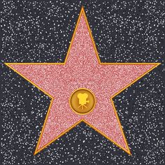 a star on the hollywood walk of fame with a gold medal in it's center