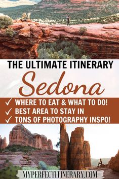 In this one day Sedona Itinerary, I go over the best hikes in Sedona (and worst hikes), exact times to start the hikes for best lighting, where to stay, and other fun things to do in Sedona! I'll give you a hint.. did you know there's an entire wine region in Sedona?! Be sure to check out this day trip to Sedona guide and save it for later! #sedona #arizonatravel #usatravel Sedona Arizona Hotels, Sedona Itinerary, Things To Do In Sedona, Sedona Hikes, Sedona Vacation, Antelope Canyon Arizona, Havasu Falls