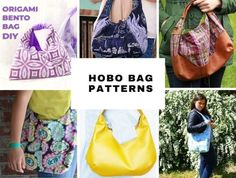 many different bags and purses with the words hobo bag patterns