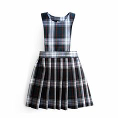 School Pinafore Dress, School Pinafore, Best School Uniform, Cute Ships, Pleated Plaid Skirt, Knife Pleated Skirt, Plaid Skort, Knife Pleat, Sewing Workshop