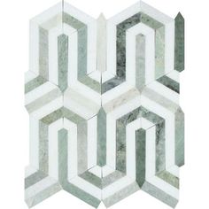 Wiltz Thassos White & Green Marble Stone Tilezz Green Mosaic Tile, Green Mosaic, Calacatta Gold Marble, White Marble Tiles, Marble Polishing, Stone Mosaic Tile, Honed Marble, Marble Mosaic Tiles, Decorative Mouldings