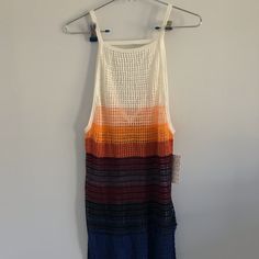 Free People Ombr Knit Tank Top. Has Nice White, Peach, Orange, Purple, And Blues Throughout. A Bit More Summery, Looks Great With White Or Blue Jeans! Nwt!! Multicolor Sleeveless Knit Top For Summer, Casual Color Block Knit Top For Summer, Beach Knit Color Block Tops, Multicolor Knit Tops For Beach Season, Multicolor Knit Top For Spring Beach Outing, Multicolor Knit Top For Spring Beach Occasion, Multicolor Knit Tops For Beach, Multicolor Summer Knit Top, Multicolor Knit Tops For The Beach