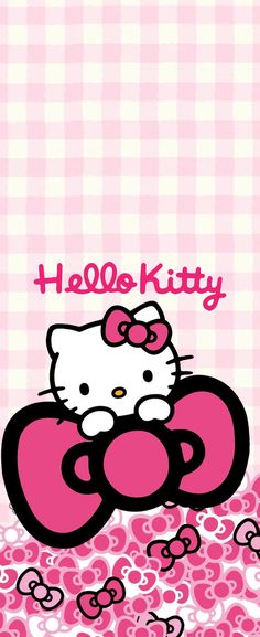 the hello kitty wallpaper is pink and white