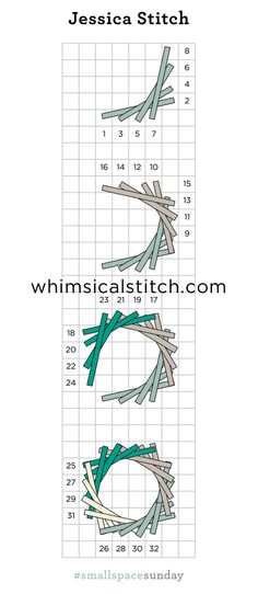 two pictures with different stitchs on them and the same stitch pattern for each one