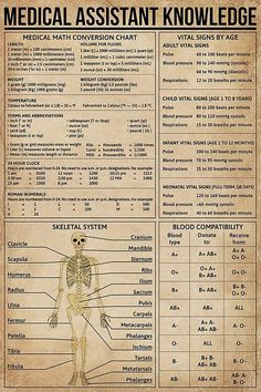 an old medical assistant's chart with skeleton and bones