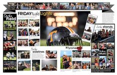 the front page of friday night lights sports magazine, featuring images of football players and their families