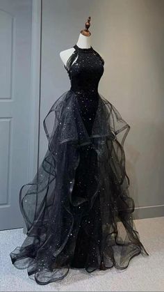 Prom Dresses Sparkle, Black Tulle Prom Dress, Gaun Ruffle, Dresses Sparkle, Gaun Abad Pertengahan, Shine Dress, Plus Size Vintage Dresses, Sukienki Plus Size, Dress Wedding Party