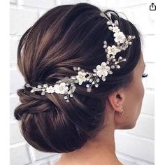 White Flowers, Pearls And Crystals. New Never Worn, Two Bridal Hair Vines. Accessories For Bride, Bride Wedding Hair, Flower Bride, Wedding Hair Vine, Easy Hairstyles For Thick Hair, Wedding Hairstyles Tutorial, Pearl Bridal Headband, Hairdo Wedding, Glam Hair