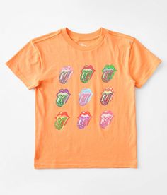 Girls - Bravado The Rolling Stones Band T-Shirt - Orange Large Tangerine Graphic t-shirt Body length 21 on size medium Matching Mom & Me t-shirt. 100% Cotton. Machine wash cold with like colors. Do not bleach. Tumble dry low. Do not iron decorations.. GIRLS' TOP SIZE CONVERSION CHART Top Sizes XXS XS S M L XL Girls' Sizes 5 6-7 8 10 12 14-16 Chest 25-25 1/2 26-26 1/2 27-27 1/2 28-28 1/2 29-29 1/2 30-30 1/2 *Conversion sizes may vary. Measurements based on size medium. Apparel & Accessories > Clo Cute Preppy Shirts, Cute Clothes Preppy, Preppy Shirts Simply Cute Tees, Preppy T Shirts, Cute Orange T-shirt With Graphic Print, Preppy Clothes, Preppy Shirts, Rolling Stones Preppy Shirt, Cute Orange Cotton T-shirt