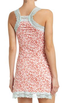 Lovely lace trims this lightweight chemise styled with subtle neckline gathers and an easy-moving racerback. 25" length V-neck Sleeveless Racerback 95% rayon, 5% spandex Machine wash, dry flat Imported Women's Clothing Sleeveless Camisole With Contrast Lace For Summer, Summer Sleeveless Camisole With Contrast Lace, Sleeveless Summer Camisole With Contrast Lace, Spring Lace Tank Top For Loungewear, Delicate Lace Stretch Tank Top For Summer, Spring Lace Trim Tank Top For Daywear, Summer Stretch Lace Tank Top, Summer Stretch Camisole With Delicate Lace, Feminine Summer Camisole With Contrast Lace