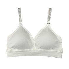 Removable Straps... Can be worn with other interchangable bra's Seamless bra, no hooks or clasps. Comfortable and supportive Fits most 32A - 36D 2 Style Bra's: Regular fit or plunging neckline 2 Colors: Black or White Strap Styles: Crystal, Sheer, Studs, Metallic White Compressive Sports Bra With Adjustable Straps, Adjustable Straps 4-way Stretch Sports Bra, White Strappy Tank Top With Built-in Bra, Stretch V-neck Bra With Adjustable Straps, Micro-elastic Sports Bra With Adjustable Straps, Seamless Bra, Plunging Neckline, Bralette, Lace Trim