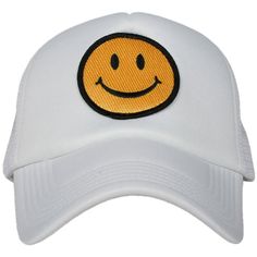 designed by Katydid embroidered tie dye trucker hat mesh back 100% cotton one size fits most Embroidered Smiley Face, Embroidered Tie, Women Trucker, Grey Hat, Smiley Faces, White Hat, Happy Face, Cute Woman, All White