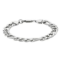 Add something new to your daily wardrobe with this fashionable LYNX figaro chain bracelet. Add something new to your daily wardrobe with this fashionable LYNX figaro chain bracelet.Click on this JEWELRY & WATCHES GUIDE to learn about fit, styles, materials and more! Metal: stainless steel Length: 9 in. Width: 9 mm Packaging: boxed Plating: ion, gold tone ion plated Finish: polished Chain type: figaro Please note, due to the high value of this item, a signature may be required upon delivery. Size Modern Figaro Chain Bracelet, Everyday Metal Figaro Chain Bracelets, Modern Link Bracelets With Figaro Chain, Modern Figaro Chain Bracelets, Metal Figaro Chain Link Bracelet, Metal Chain Link Bracelet With Figaro Chain, Modern Figaro Chain Link Bracelet, Figaro Chains, Figaro Chain