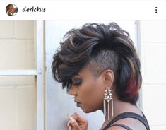 IG: @derickus North Carolina Hairstylist Short Side Haircut Women, Long Mullet Black Women, Chocolate Locs, Bad Hairstyles, Short Hair Mohawk, African Natural Hairstyles