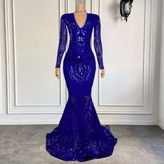 Long Sleeve Blue Prom Dress, Long Royal Blue Dresses, Modest Mermaid Prom Dresses, Sweet 16 Mermaid Dresses, Royal Blue Prom Dress Long Sleeve, Dark Blue Prom Dress Long Sleeve, Blue Wedding Dress Black Women, Sweet 16 Royal Blue Dress, Royal Blue And Silver Prom Dress