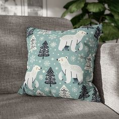 Warm up your sofa and celebrate the Polar Bears Pillowcase, Winter Accent Pillow Case, Bear Pillow Cover. Why You'll Love It: 🎁 Holiday Vibes: Perfect gift-themed pillow for Christmas decoration. 🎄 Double Joy: Enjoy the art-inspired festive design that's printed on both sides, giving you versatility in decor. ⛄ Premium Feel: Made from 100% polyester, this pillowcase ensures durability without compromising on softness. 🌟 Sleek Design: A concealed zipper ensures an elegant finish while making p Winter Throw Pillows, Bear Pillow, Holiday Vibes, We Bear, Christmas Pillows, Holiday Pillows, Christmas Wonderland, Festive Design, Polar Bears