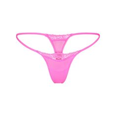 This ultra-sexy, buttery-soft string thong has standout stretchy lace details worthy of showing off. Features a 100% cotton gusset and minimum coverage.... Pretty Bras, Long Slip Dress, Pink Skin, Corded Lace, Triangle Bralette, Taffy, Rhinestone Heart, Leggings Kids, Lace Thong