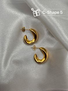 Set of 9 Pairs 14k Gold Plated Stainless Steel Hoop Earrings Croissant Earring - Etsy Vietnam Trendy Stainless Steel Huggie Hoop Earrings, Trendy Stainless Steel Hoop Earrings For Everyday, Everyday Stainless Steel Tarnish Resistant Hoop Earrings, Chunky Hoop Earrings, Jewelry Care Instructions, Jewelry Earrings Hoops, V Shape, Jewelry Care, Little Gifts