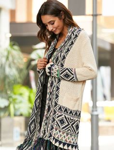 Product Name: Ethnic Bohemian Style Tassel Cardigan Sweater Coat Item NO.: 6707689947239 Weight: 0.5 kg = 1.1023 lb = 17.6370 oz Category: Clothing> Women> Jackets & Coats Creation Time: 2022-11-16 Style: Casual,Boho & Vacation Fit: Loose Pattern: Printed Element: Fringe Top Length: Long Sleeve Type: Regular Sleeve Length: Long Sleeve Material: Acrylic fiber Material Composition: 51%-70% Pattern Type: Abstract pattern Bohemian Long Sleeve Outerwear With Boho Print, Beige Long Sleeve Bohemian Cardigan, Beige Bohemian Long Sleeve Cardigan, Bohemian Long Sleeve Beige Cardigan, Bohemian Beige Long Sleeve Cardigan, Bohemian Multicolor Outerwear With Tassels, Bohemian Winter Cardigan With Tassels, Bohemian Fair Isle Cardigan For Fall, Bohemian Long Multicolor Cardigan