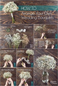 how to arrange baby's breath flowers in a vase for bridal bouquets