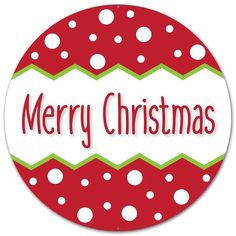 Merry Christmas Polka Dot Metal Wreath Accent Sign - 12 Round Metal Sign: Work Wreath Forms, Christmas Topper, Wreath Making Supplies, Merry Christmas Sign, Wreath Supplies, Metal Wreath, Green Polka Dot, Christmas Sign, Winter Wreath