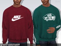 two men wearing sweaters with nike logos on them