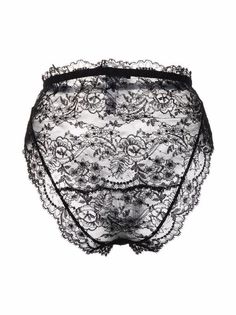 Dolce & Gabbana high-waisted chantilly-lace Briefs - Farfetch Sheer Lace Bottoms For Evening, Black Fitted Bottoms With Delicate Lace, Fitted Black Bottoms With Delicate Lace, Black Lace Bottoms With Delicate Details, Black Lace Bottoms With Delicate Lace Detail, Black Delicate Lace Bottoms, Elegant Lace Bottoms With Lace Trim, Elegant Black Bottoms With Delicate Lace, Elegant Lace Bottoms For Party