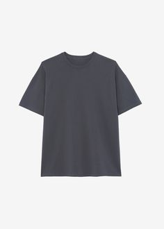 Color: Charcoal Midweight t-shirt Boxy fit Crew neckline Drop shoulders Straight hem Unlined 100% Cotton Machine Wash Cold By The Frankie Shop. Imported Basic Gray Shirt, Gray Iversize T Shirt, Greg Shirt, The Frankie Shop, Frankie Shop, Boxy Tee, Gray Tshirt, Oversized Shirt, Print Gifts