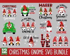 12 christmas gnome svg bundle