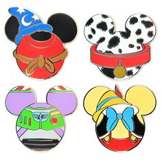 mickey mouse ears with different hats on them