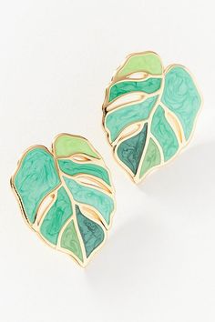 Earrings Latest, Vintage Statement Earrings, Fancy Light, Glitter Leaves, Girls Korean, Leaves Earrings, Enamel Stud Earrings, Alloy Earrings, Statement Drop Earrings