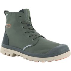 The Palladium Pampa Lite+ Recycled WP+ Shoe is a casual boot that features a waterproof design, recycled materials, and is 100% vegan. This eco-friendly everyday shoe is ultra-comfortable and stylish, making it great for daily adventures. Casual Lace-up Fade-resistant Boots, Modern High-top Boots For Outdoor, Casual Ankle Hiking Boots With Rubber Sole, Casual Durable Lace-up Waterproof Boots, Casual Weatherproof Boots For Outdoor Activities, Casual Lace-up Waterproof Durable Boots, Modern High-top Waterproof Boots For Outdoor, Urban Ankle-high Outdoor Boots, Urban Ankle-high Boots For Outdoor