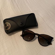 Brand New Never Worn Erika Ray-Ban Polarized Sunglasses. Bought And Missed The Return Window But A Little Large For My Face. Womens Ray Bans, Ray Ban Sunglasses Women Polarized, Sunglasses Women Ray Ban, Rayban Sunglasses For Women, Sunglasses Women Aesthetic, Ray Ban Erika Sunglasses, Lulu Sports Bra, Ray Ban Original Wayfarer, Ray Bands