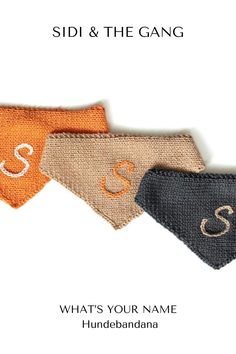 three pieces of cloth with the words sidi and the gang written on each side