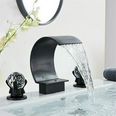 a faucet with water running out of it