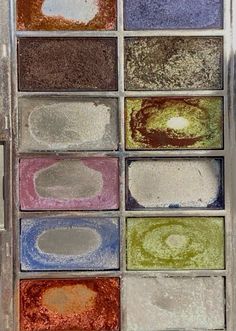 Glitter Colorful Makeup, Used Makeup Aesthetic, Underconsumption Core Aesthetic, Underconsumption Aesthetic, Eyeshadow Palette Aesthetic, Underconsumption Core, 50's Aesthetic, Eyeshadow Aesthetic, Pattern Aesthetic