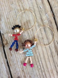 Seed Bead People, Seed Bead Crafts, Beads Craft Jewelry, Beaded Earrings Diy, Beading Jewelery, Beaded Jewelry Tutorials