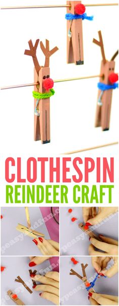 clothespin reindeer craft for kids to make