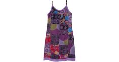 Sleeveless Patchwork Dress For Festivals, Multicolor Cotton Hippie Dress, Casual Purple Patchwork Dress, Hippie Multicolor Cotton Dress, Bohemian Purple Patchwork Dress, Bohemian Purple Dress With Patchwork, Hippie Cotton Dresses With Floral Patchwork, Purple Patchwork Summer Dress, Cotton Patchwork Dress For Festival